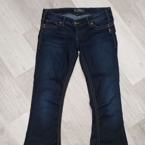 Silver bell bottom denim